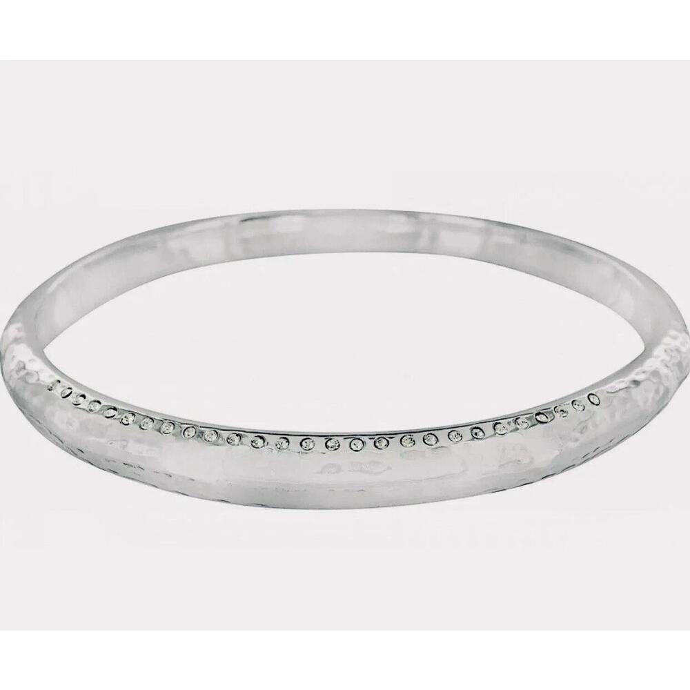 Brighton BILBAO ROUND Silver Crystal Bangle Bracelet